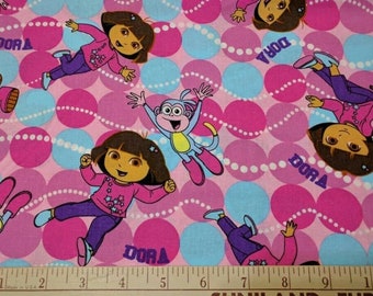Dora Pink Polka Dots Cotton Fabric Sewing DIY QUILT CRAFT