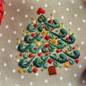 Christmas Tree Cross Stitch Blackwork Pattern pdf Fir Tree Cross stitch Christmas embroidery Cross Stitch Winter Ornament Christmas Stocking