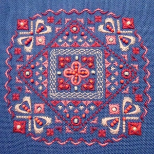 Biscornu Cross Stitch Ornament pattern pdf - Floral Ornament Embroidery Flowers Cross Stitch Pincushion Cross Stitch Biscornu dmc pattern