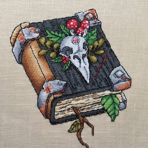 Witchcraft Cross Stitch Magic pattern pdf - Magic Book embroidery Potion Cross Stitch Witchcraft Spells Funny Halloween blackwork dmc chart
