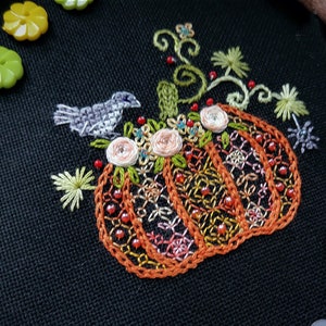 Pumpkin cross stitch squash pattern pdf - Halloween cross stitch bird blackwork embroidery halloween needlepoint pumpkin whitework garden