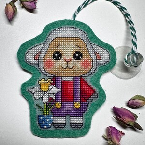 Baby Lamb Cross Stitch Plastic Canvas pattern pdf - Funny Woodland Animal Cross Stitch Newborn Embroidery Baby Cross Stitch Nursery chart