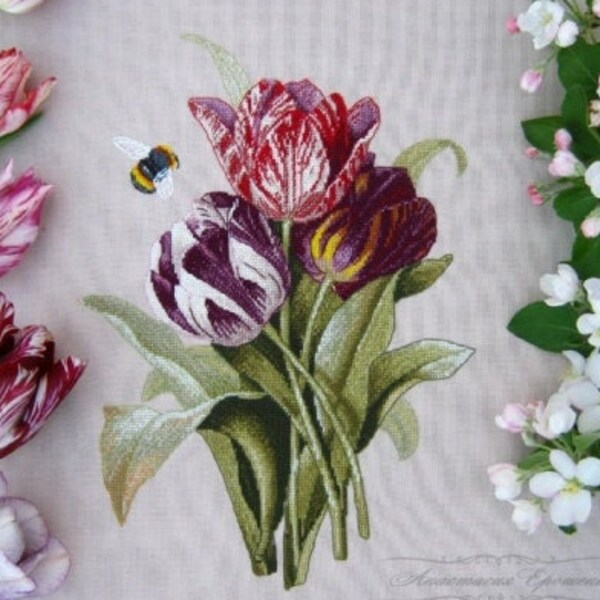 Tulip Cross Stitch Etsy