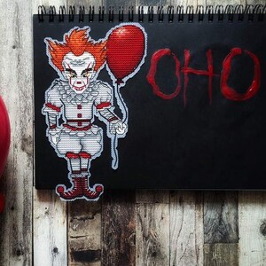 Pennywise Cross Stitch Gothic Pattern Pdf - Mini Cross Stitch Horror