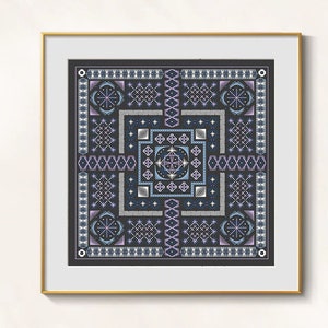 Whitework Cross Stitch Ornament pattern pdf - Lace Biscornu Embroidery Geometric Cross Stitch Pincushion Cross Stitch Biscornu dmc pattern