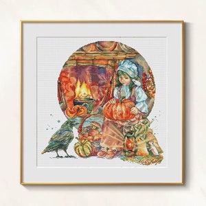 Cinderella cross stitch fairy pattern pdf - Fairy Tale cross stitch fireplace princess embroidery cinderella needlepoint pumpkin dmc chart