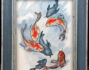 Koifisk korsstygn kärleksmönster pdf - Karpar korsstygn japansk konst fiskbroderi asiatisk karpar korsstygn svartarbete asiatisk koifisk dmc