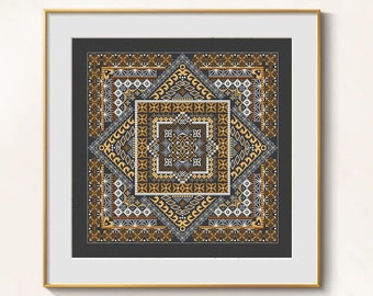 Biscornu Cross Stitch Ornament pattern pdf - Blackwork Ornament Embroidery Pincushion Cross Stitch Pillow Cross Stitch Biscornu dmc pattern