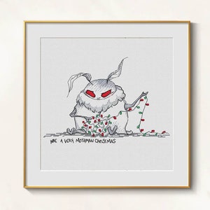 Moth cross stitch Xmas pattern pdf, Funny cross stitch angry moth embroidery smart cross stitch insect needlepoint gothic anime cross stitch