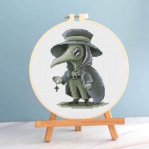 Plague Doctor Cross Stitch Funny Pattern pdf - Funny Gothic Embroidery Epidemic Cross Stitch Pandemic Doctor Embroidery Plague Cross Stitch