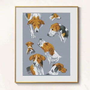 Dog Cross Stitch Setter pattern pdf - Dog Sampler cross stitch Animalistic cross stitch English dog breeds  embroidery, hunting dog dmc
