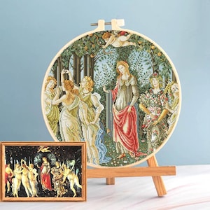 Botticelli Cross Stitch Spring  pattern pdf - Renaissance art cross stitch Botticelli Venus embroidery round cross stitch classic art chart