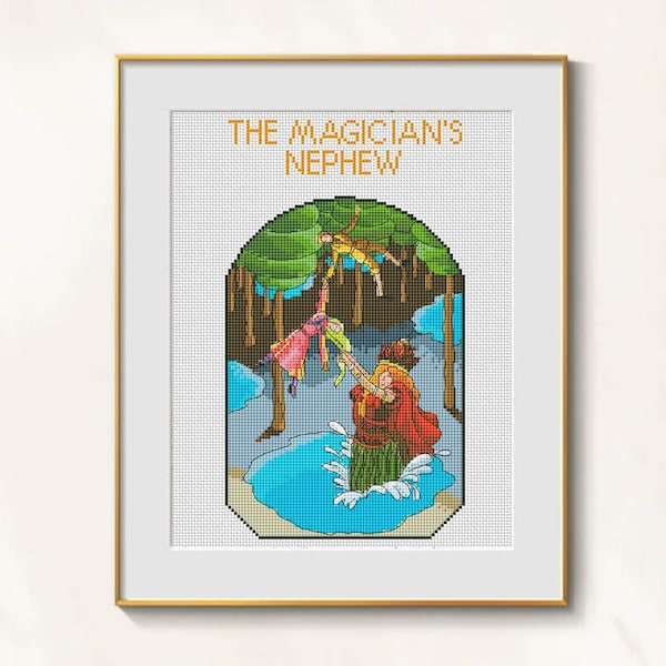 Magician's Nephew cross stitch Narnia pattern pdf - Fairy Tale embroidery Chronicles Narnia cross stitch Narnia Book Cover needlepoint chart