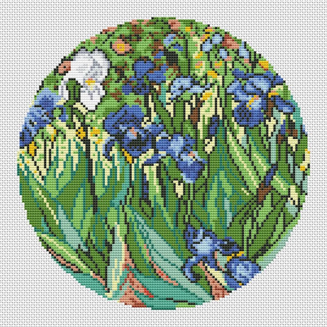 Irises Cross Stitch Van Gogh Pattern Pdf Iris Field Cross Stitch Van ...