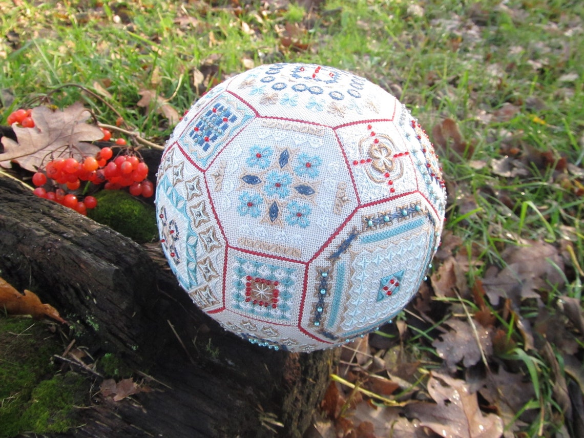 Quaker Ball Cross Stitch Pattern Pdf Geometry Ornament Etsy