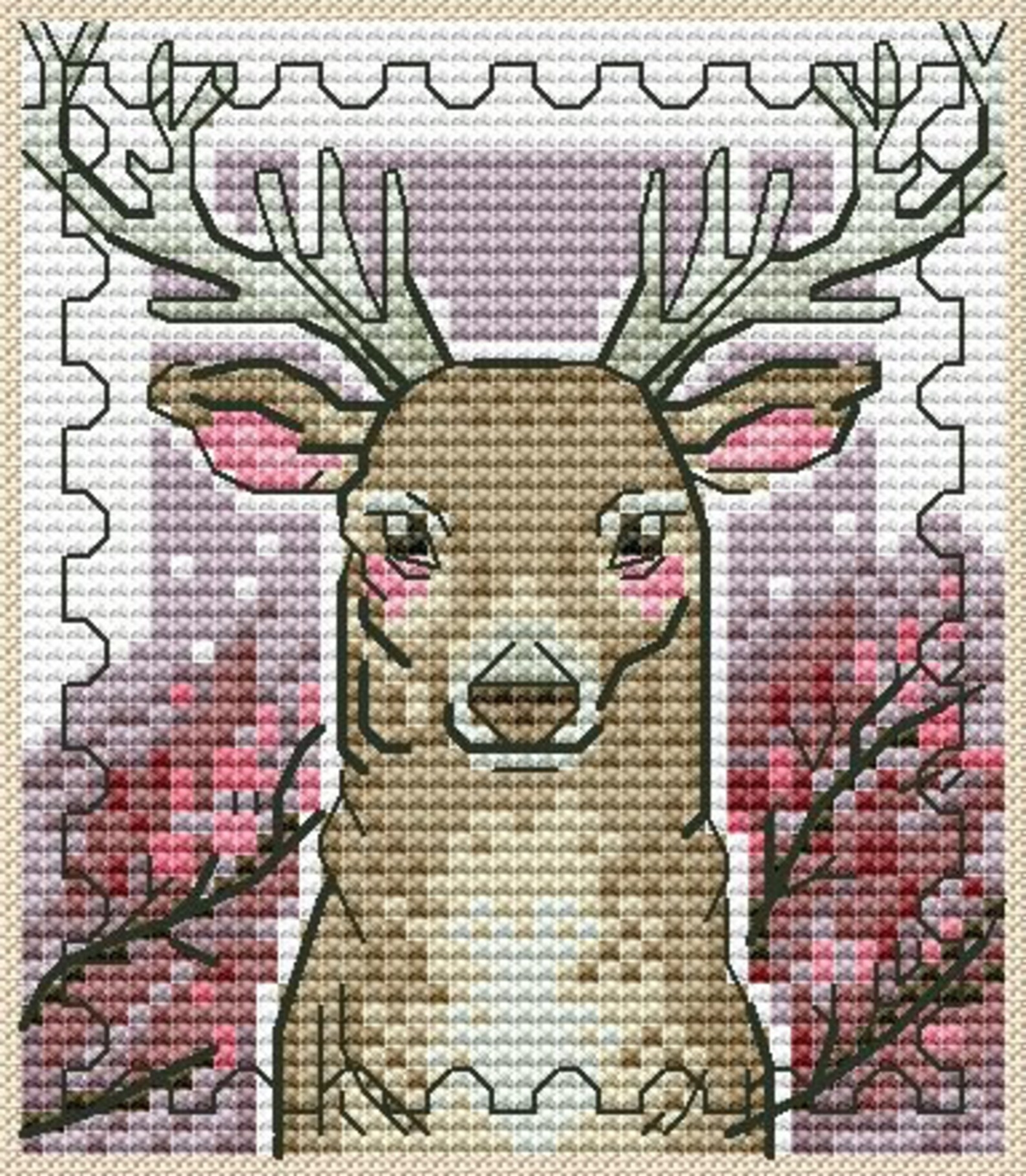 Postal Spring Postal Sampler Cross Stitch Nature Pattern Pdf - Spring Stamps Cross ...