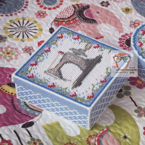 Crafts Box Plastic Canvas Cross Stitch Pattern Pdf Scissors Etsy