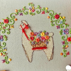 Llama cross stitch sampler pattern pdf - Ornament cross stitch llama whitework embroidery floral cross stitch cute alpaca needlepoint dmc
