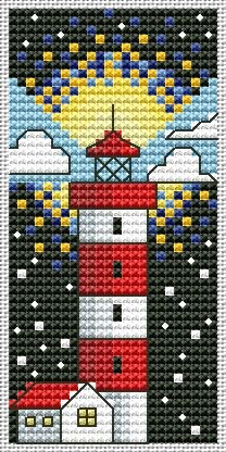 Mini Cross Stitch Lighthouse Pdf Pattern Sea Light - Etsy