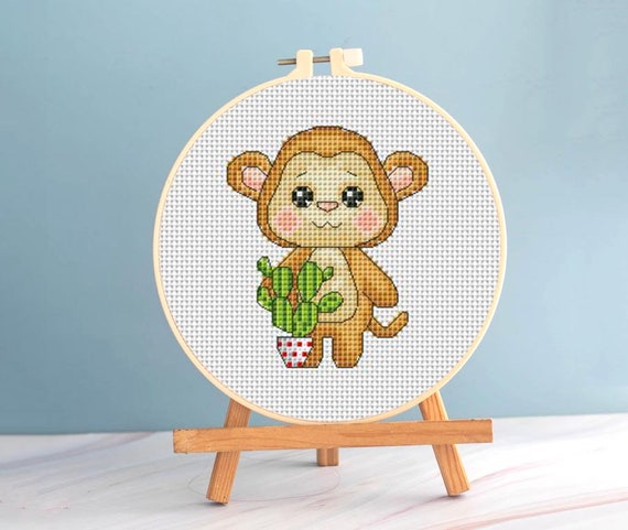 Schema per bambini a punto croce Baby Monkey pdf Tela di plastica Punto  croce Neonato Ricamo Fiore Punto croce Spring Garden blackwork -  Italia