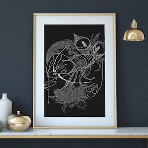 Cancer cross stitch zodiac pattern pdf - Blackwork cross stitch cancer horoscope cross stitch chinese zodiac embroidery gothic cancer chart