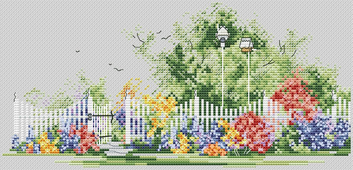 Garden Bloom Cross Stitch Summer Pattern Pdf - Nan's Garden Cross ...