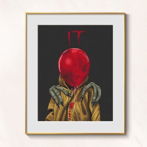 Pennywise Cross Stitch Gothic Pattern Pdf Halloween Cross Stitch Ghost