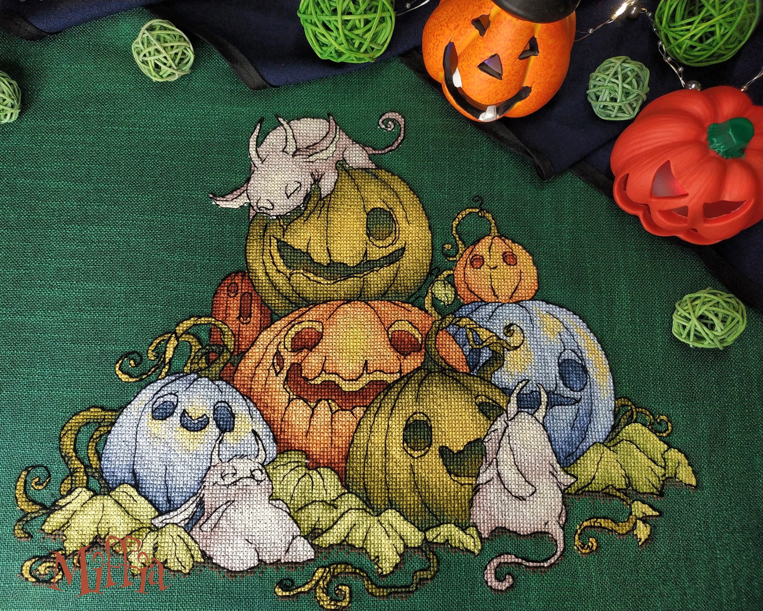 Pumpkins Cross Stitch Ghost Pattern Pdf - Halloween Cross Stitch Scary ...