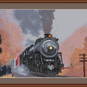 Locomotiva antiga ponto cruz padrão ferroviário pdf-motor retro ponto cruz correndo trem bordado trem vintage ponto cruz velha ferrovia