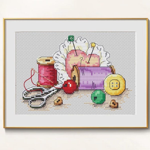 Sewing Cross stitch needlework pattern pdf - Seamstress embroidery easy cross stitch tailor embroidery beginner cross stitch needles dmc pdf