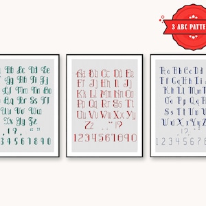 ABC Cross Stitch Fonts pattern pdf - Alphabet cross stitch font cross stitch alphabet embroidery, easy cross stitch fonts needlepoint chart