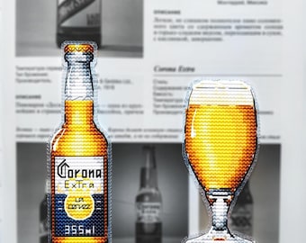 Beer cross stitch bar pattern pdf - Beer Glass Cross stitch Beer Jar embroidery kitchen cross stitch cross stitch beer lover plastic chart