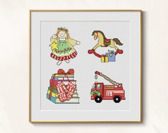 YoniYa 4 Kits De Broderie Noël Avec Motif, Kit De Démarrage De Broderie