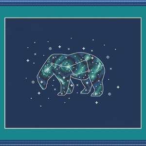 Ursa major cross stitch stars pattern pdf - Bear Constellation cross stitch Bear stars whitework embroidery star cross stitch dmc blackwork