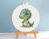 Dinosaur Cross stitch cute baby pattern pdf - Funny Dino cross stitch Baby Dinosaur embroidery smart cross stitch little dinosaur blackwork