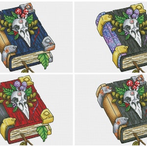 Witchcraft Cross Stitch Magic Pattern Pdf - Magic Book Embroidery ...