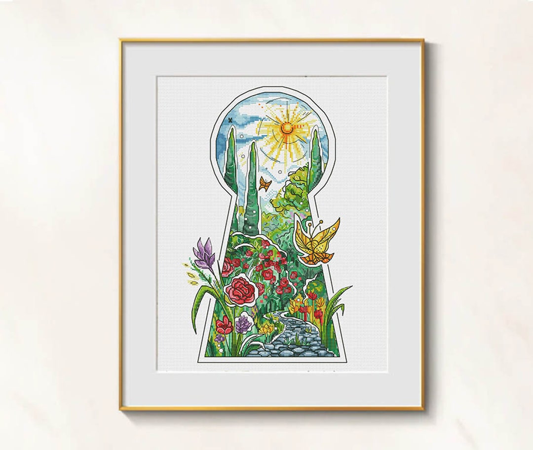Door Into Summer Cross Stitch Floral Pattern Pdf - Summer Fantasy Cross ...