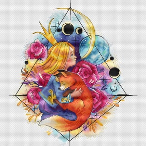 Little Prince cross stitch friend pattern pdf - Friends embroidery fairy tale needlepoint red fox cross stitch little prince saint exupery