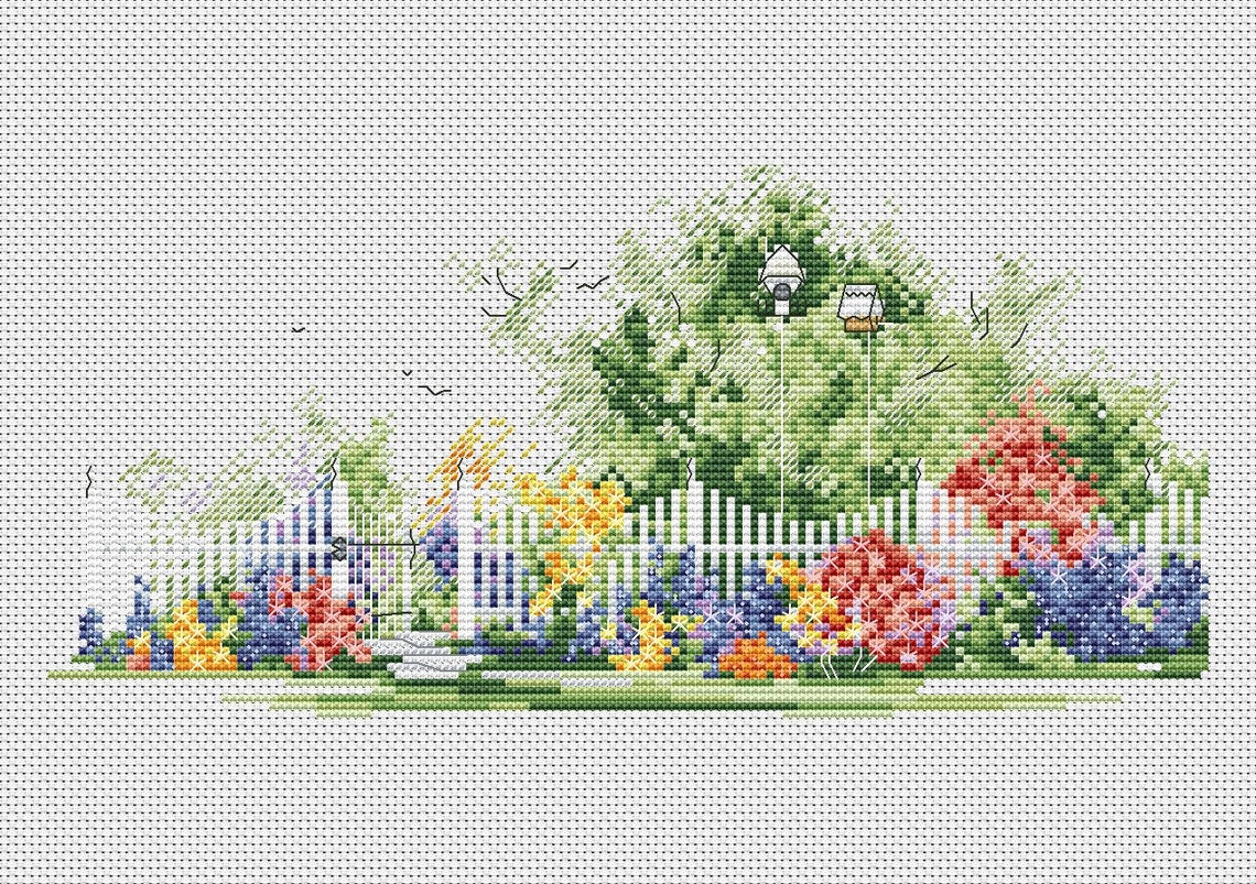 Garden Bloom Cross Stitch Summer Pattern Pdf - Nan's Garden Cross ...