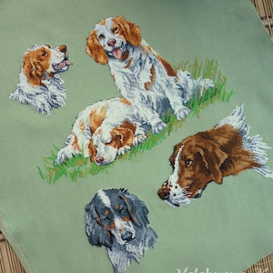 Setter Dog Cross Stitch puppy pattern pdf - Dog Sampler cross stitch Animalistic cross stitch English dog breeds  embroidery hunting dog dmc