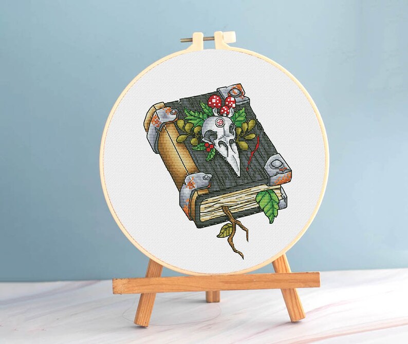 Witchcraft Cross Stitch Magic Pattern Pdf - Magic Book Embroidery ...