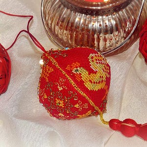 Lantern cross stitch Chinese pattern pdf - New Year cross stitch fairy lame embroidery red lantern blackwork chinese lamp dmc chart