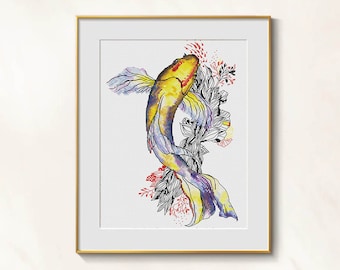Koi korsstygn asiatiskt mönster pdf - Stream korsstygn karpfisk broderi gratis havsfisk nålpunkt frihet svartarbete korsstygn dmc