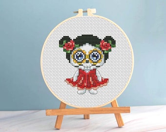 Funny Voodoo Girl cross stitch plastic canvas pattern pdf - Halloween cross stitch voodoo doll embroidery funny halloween needlepoint Voodoo