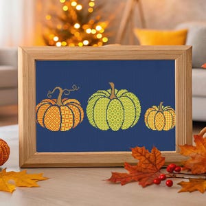 Pumpkins Cross Stitch Pdf Pattern - Easy Halloween Decor Embroidery ...