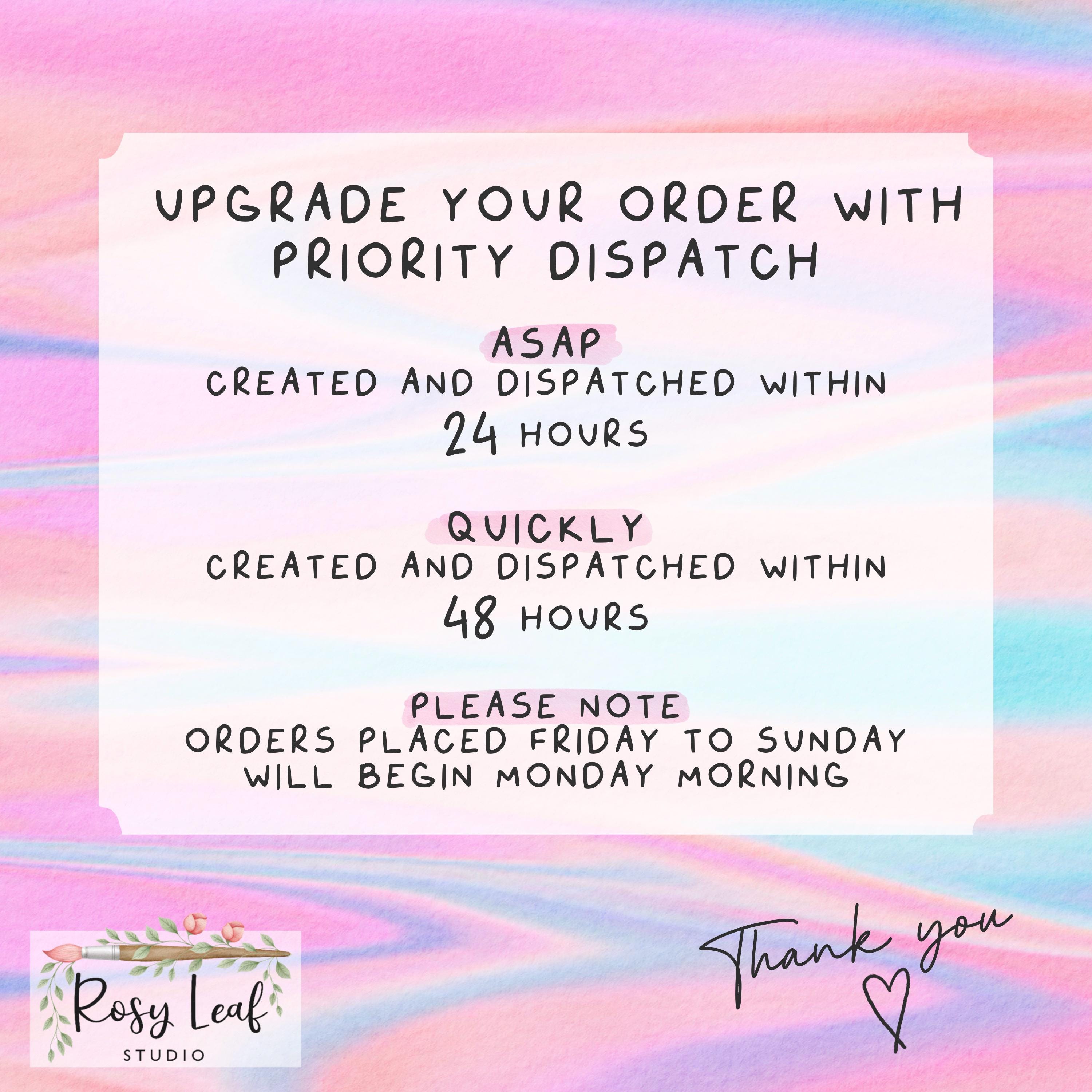 Priority Dispatch Upgrade - Fast Track Order - Express Dispatch Add on ...
