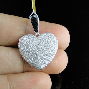 Round Cut Moissanite Diamond Heart Shape Pendant, Woman's Pendant, White Gold Anniversary Gift Pendant, Valentines Gift For Girlfriend
