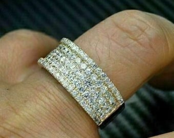 Anillo de diamantes Moissanite de corte redondo, anillo de bodas, anillo de propuesta de compromiso, anillo de promesa, anillo de regalo de aniversario, anillo de oro de 14K, anillo de mujer