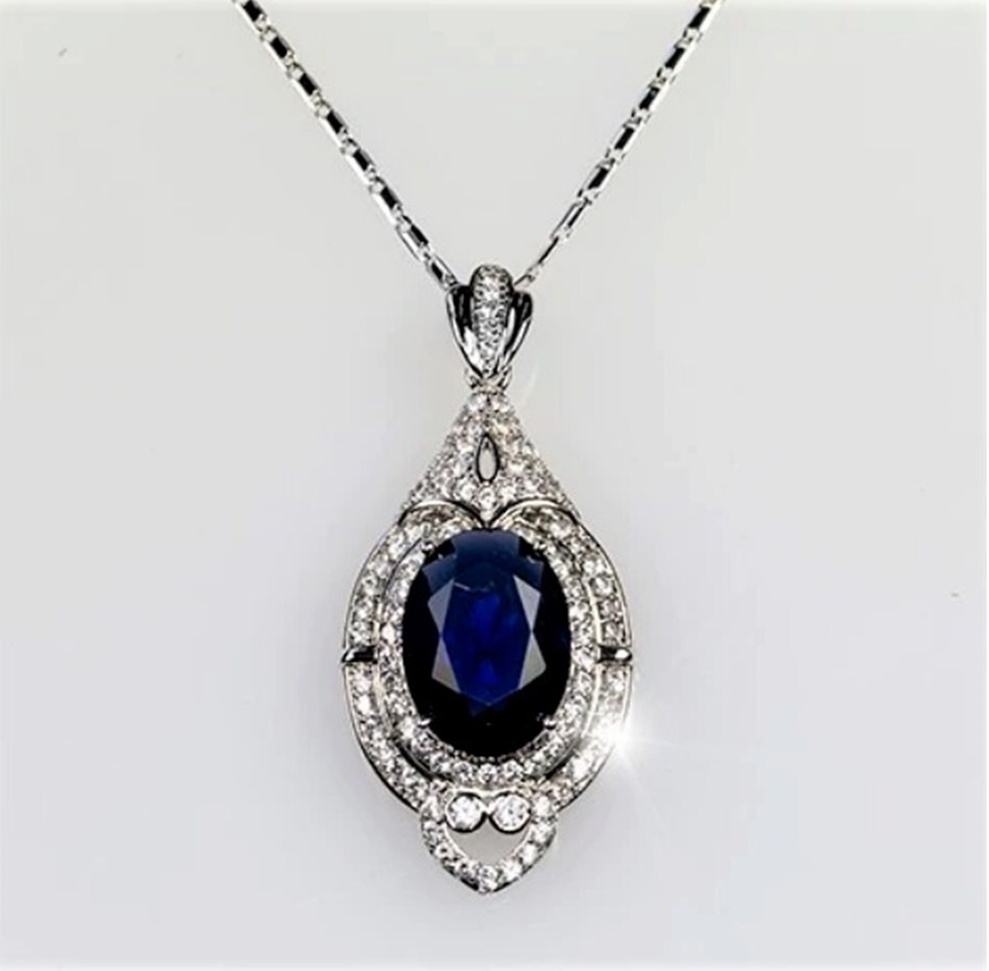 Art deco hotsell sapphire necklace