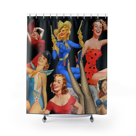 Pin up Shower Curtain Etsy